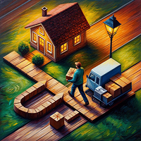 на картинке курьер