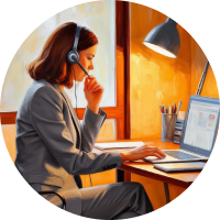 на картинке менеджер у ноутбука